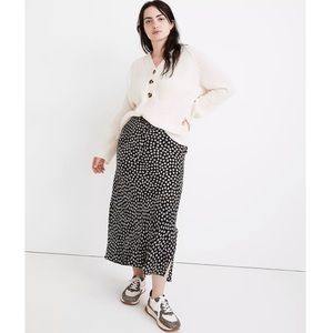 NWT Madewell Drawstring Midi Slip Skirt in Woodcut Flowers size 10